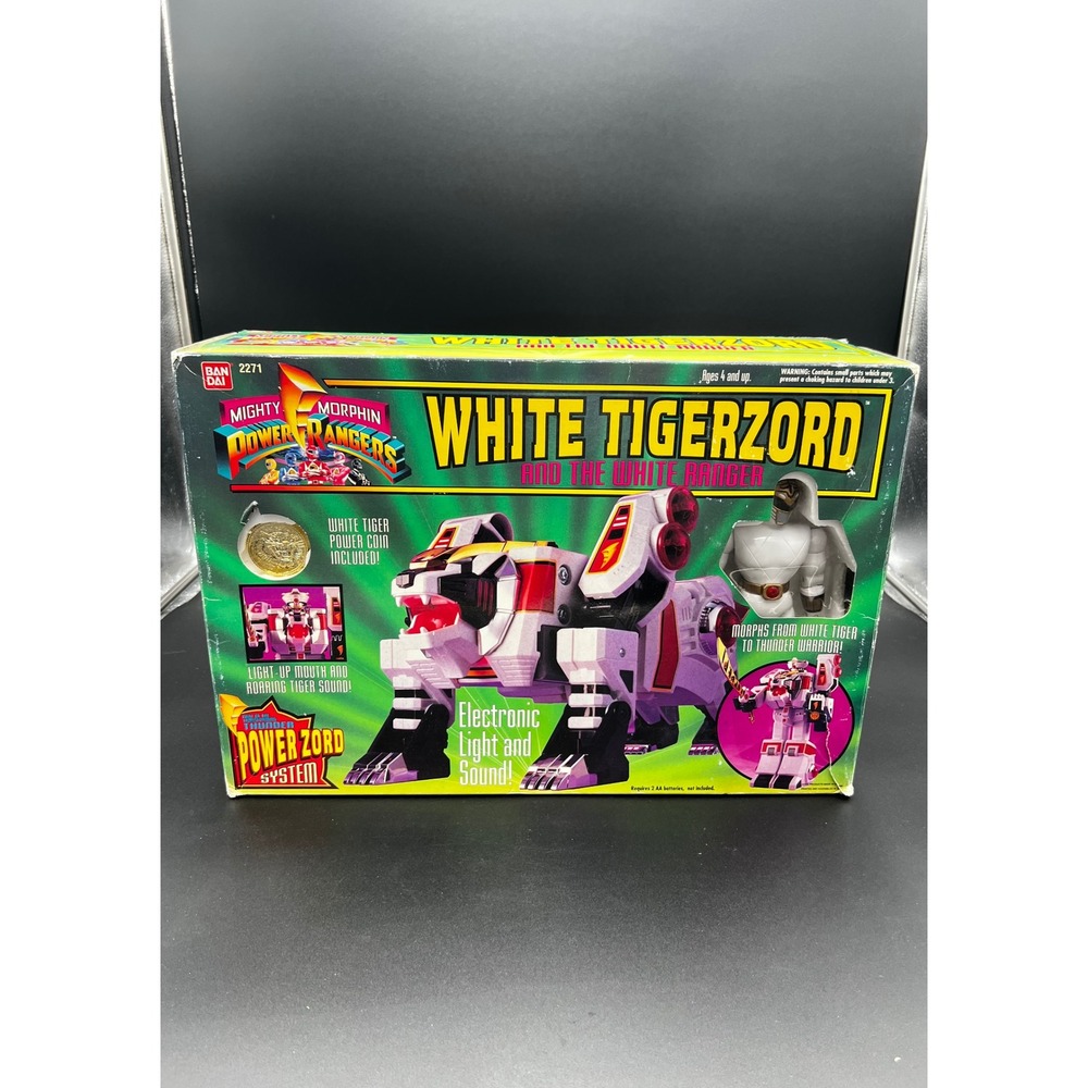 Vintage 1994 Bandai Mighty Morphin Power Rangers White Tigerzord & White Ranger